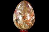 Colorful, Polished Petrified Wood Egg - Triassic #104624-1